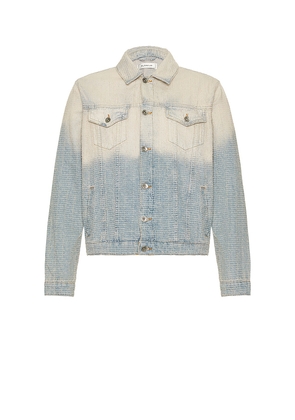 FLANEUR Faded Tweed Denim Jacket in Blue. Size M. Also in L.