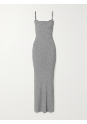 SKIMS - Soft Lounge Ribbed Long Stretch-modal Slip Dress - Heather Grey - Gray - XXS,XS,S,M,L,XL,2XL,3XL,4XL