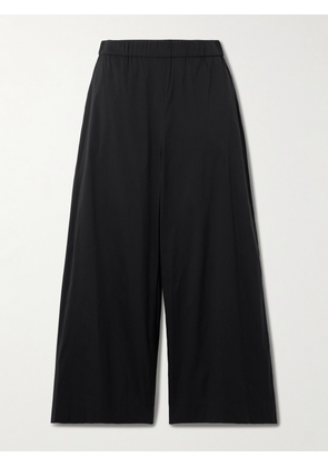Max Mara - Rio Cotton-blend Poplin Wide-leg Pants - Black - UK 2,UK 4,UK 6,UK 8,UK 10,UK 12,UK 14,UK 16,UK 18
