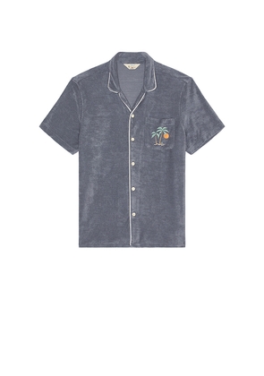 Faherty Cabana Towel Terry Shirt in Grey. Size L. Also in XL/1X.