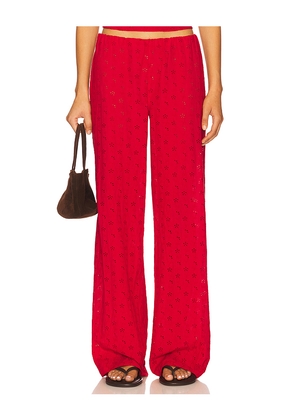 Frankies Bikinis Princess Eyelet Pant in Red. Size XS. Also in S.