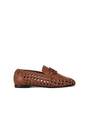 SIMKHAI Dion Woven Leather Loafer in Brown. Size 38. Also in 39, 40.