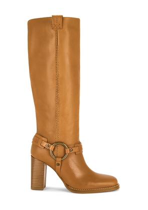 Free People Heidi Tall Harness Boot in Tan. Size 6. Also in 8, 8.5, 9, 9.5.