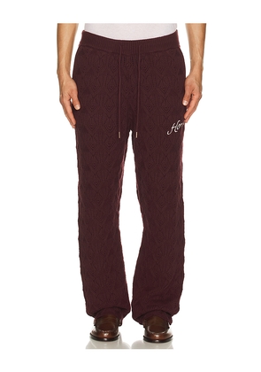 Honor The Gift Cable Knit Pant in Burgandy. Size L. Also in M, S, XL/1X, XXL/2X.