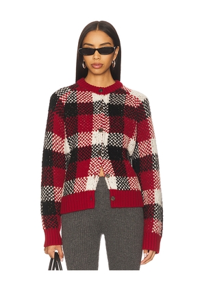 Guest In Residence Buffalo Plaid Cardigan in Red. Size L. Also in M, S, XL, XS.