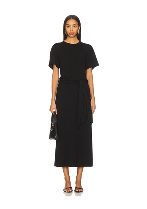 SIMKHAI Kassie T-shirt Dress With Tie in Black. Size L. Also in M, S, XS.