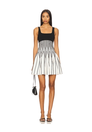 SIMKHAI Cynder Mini Dress in Black,White. Size L. Also in M, S, XS.