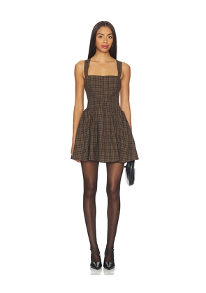 For Love & Lemons Ginny Mini Dress in Brown. Size M. Also in S, XL.