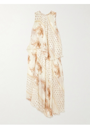 Ulla Johnson - Caprice Asymmetric Layered Printed Silk-blend Dress - Cream - US00,US0,US2,US4,US6,US8,US10,US12