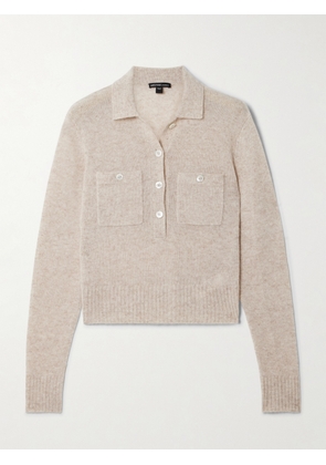 James Perse - Cropped Cashmere Polo Sweater - Neutrals - 01,2,3,4