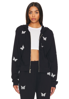 Lauren Moshi Lachelle Crop Zip Up Hoodie in Navy. Size XL. Also in XS.