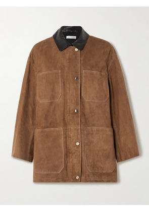 Nour Hammour - Barn Leather-trimmed Suede Jacket - Brown - x small,small,medium,large,x large