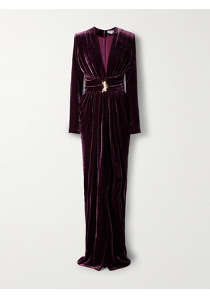Zuhair Murad - Embellished Velvet Gown - Purple - FR 34,FR 36,FR 38,FR 40,FR 42