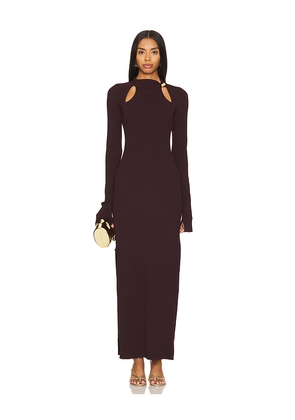 NICHOLAS Ellie Midi Gold Bead Dress in Purple. Size L. Also in S, XS.