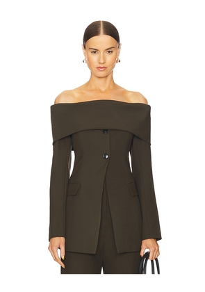 Line & Dot Marilla Off Shoulder Top in Olive. Size L. Also in M, S, XS.