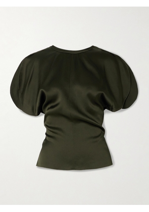 Victoria Beckham - Draped Satin Blouse - Green - UK 4,UK 6,UK 8,UK 10,UK 12,UK 14,UK 16