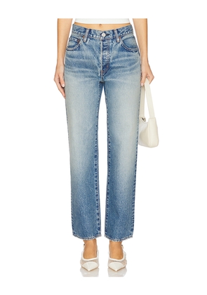 Moussy Vintage Parkchester Straight Jeans in Blue. Size 25. Also in 26, 27, 28, 29, 30, 31, 32.