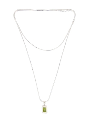 Loren Stewart Roca Snake Wrap Necklace in Metallic Silver.