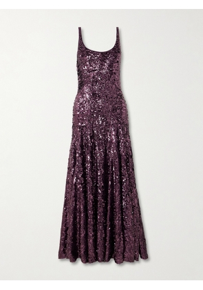 RABANNE - Sequined Chiffon Gown - Purple - FR 34,FR 36,FR 38,FR 40,FR 42,FR 44