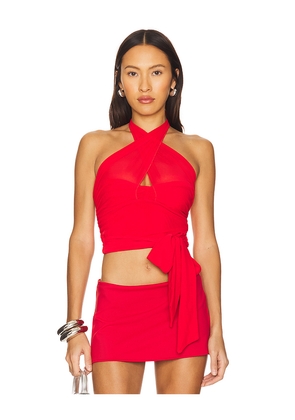 MAJORELLE Charlize Halter Top in Red. Size M. Also in XS, XXS.