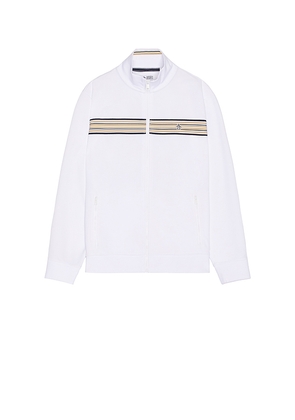 Original Penguin Chest Stripe Tape Track Jacket in White. Size S. Also in XL/1X.