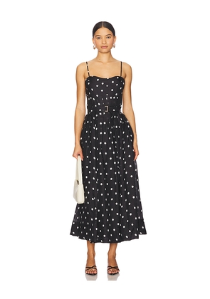 Karina Grimaldi Diana Print Dress in Black. Size L. Also in S, XS.