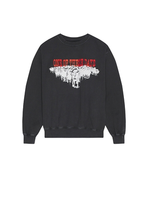 ONE OF THESE DAYS Stampede Crew Neck Sweatshirt in Black. Size M. Also in L.