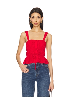 MORE TO COME Betsey Tie Front Top in Red. Size M. Also in S, XS.