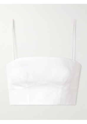 Gabriela Hearst - Blazie Cropped Linen Top - White - IT36,IT38,IT40,IT42,IT44,IT46