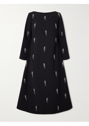 SIMKHAI - Coretta Embellished Crepe Midi Dress - Black - US0,US2,US4,US6,US8,US10,US12