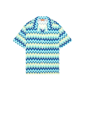Missoni Short Sleeve Shirt in Teal. Size L. Also in M.