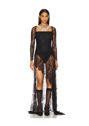 Kim Shui Asymmetrical Corset Lace Dress in Black. Size M. Also in XS.
