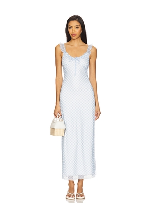 MORE TO COME Brylie Maxi Dress in Blue. Size L. Also in M, XL.