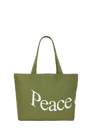 Museum of Peace and Quiet Wordmark Tote Bag in Green.