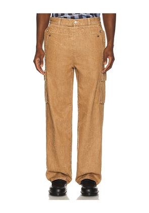 Le PÃ¨re Peek-A-Boo Denim Trouser in Tan. Size 32. Also in 34, 36.