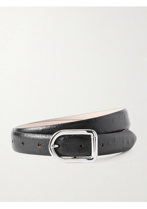Déhanche - Mija Ostrich-effect Leather Belt - Black - x small,small,medium,large,x large