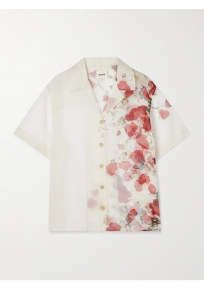 KHAITE - Riordan Printed Silk-organza Shirt - Cream - x small,small,medium,large