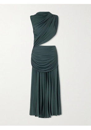 Proenza Schouler - Irma Ruched Pleated Jersey Maxi Dress - Green - US0,US2,US4,US6,US8