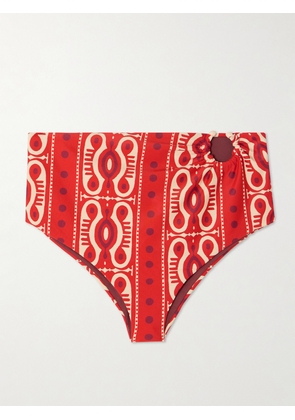 Johanna Ortiz - Taita Embellished Bikini Briefs - Red - x small,small,medium,large,x large