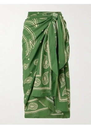 Johanna Ortiz - Printed Cotton Pareo - Green - One size