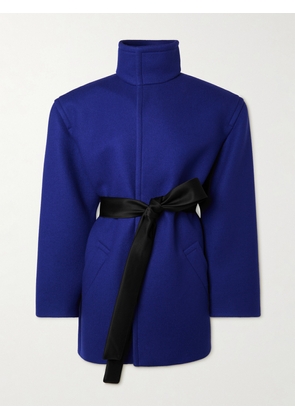 SAINT LAURENT - Belted Wool-felt Coat - Blue - FR 34