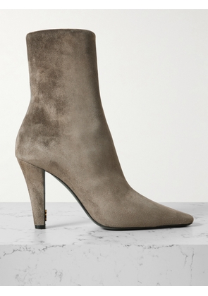 SAINT LAURENT - Jill Suede Ankle Boots - Gray - EU 36,EU 37,EU 37.5,EU 38,EU 39,EU 40,EU 33