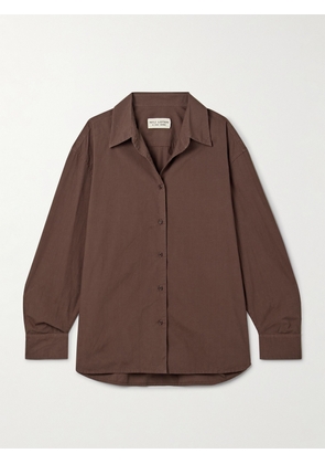 Nili Lotan - Amante Cotton-poplin Shirt - Brown - x small,small,medium,large,x large