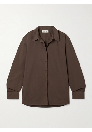Nili Lotan - Amante Cotton-poplin Shirt - Brown - x small,small,medium,large,x large