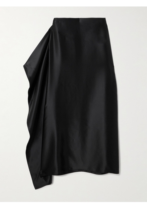 The Row - Athalia Draped Duchesse Silk-satin Midi Skirt - Black - US0,US2,US4,US6,US8