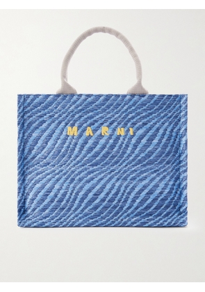 Marni - Basket Small Jacquard Raffia-effect Tote - Blue - One size