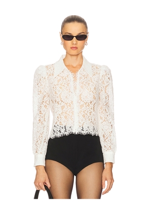 L'AGENCE Anita Lace Button Up Top in Ivory. Size L. Also in M.