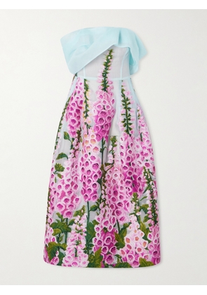 Oscar de la Renta - Off-the-shoulder Floral-appliquéd Organza Midi Dress - Pink - US2,US4,US6