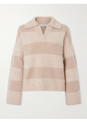 Joseph - Striped Brushed Polo Shirt - Neutrals - x small,small,medium,large,x large