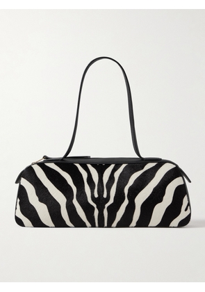 KHAITE - Simona Leather-trimmed Zebra-print Calf Hair Shoulder Bag - Animal print - One size